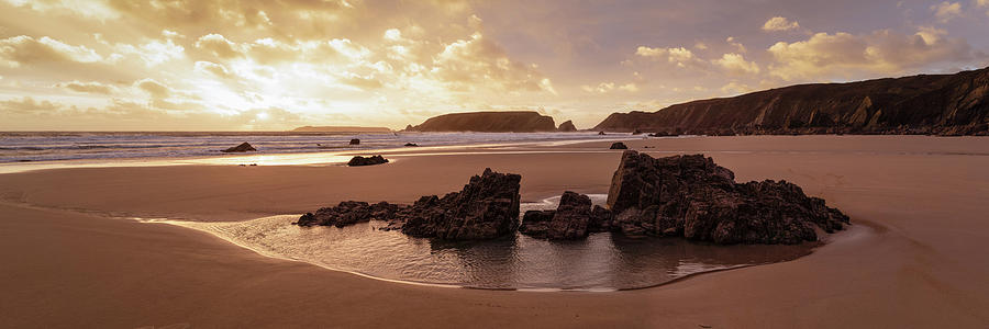 Marloes Sands Beach Sunset Pembrokeshire Coast Wales #3 Photograph by Sonny Ryse