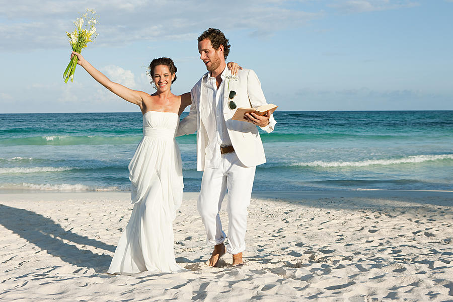 Married couple on beach #3 Photograph by Image Source