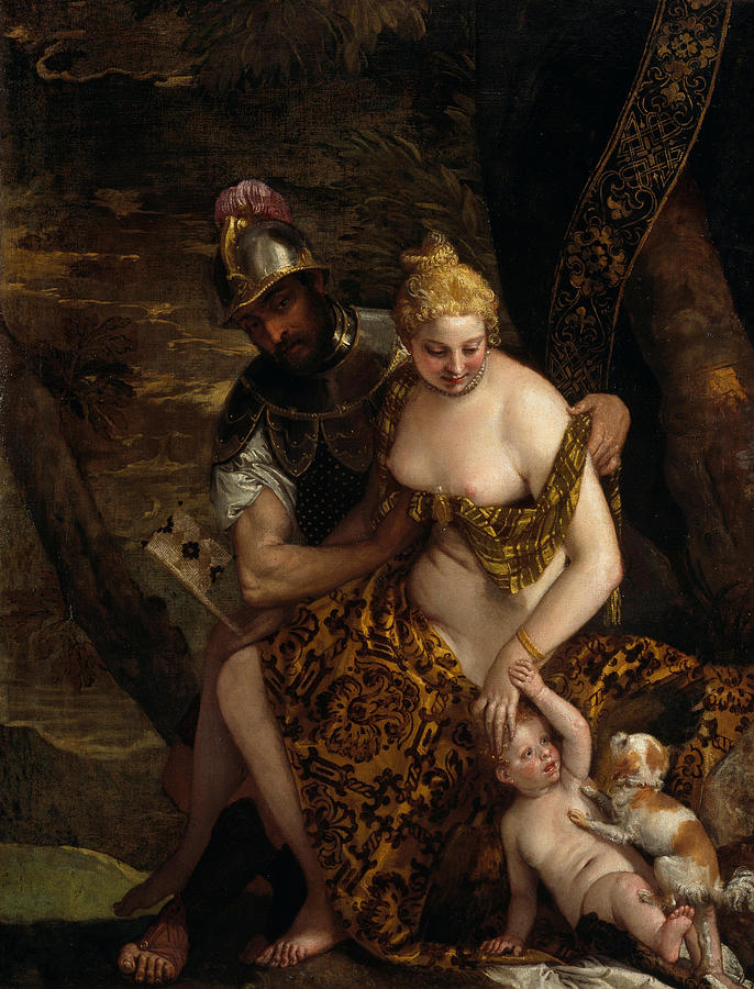 Veronese Painting - Mars  Venus and Cupid  #3 by Paolo Veronese