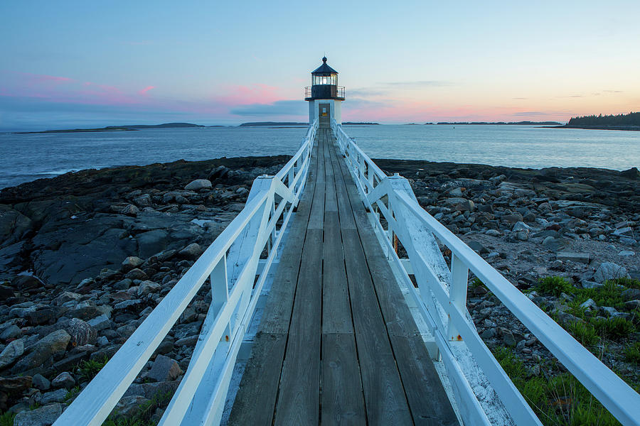 Marshall Point Lighthouse at sunset, Maine, USA #3 Photograph by Kyle Lee