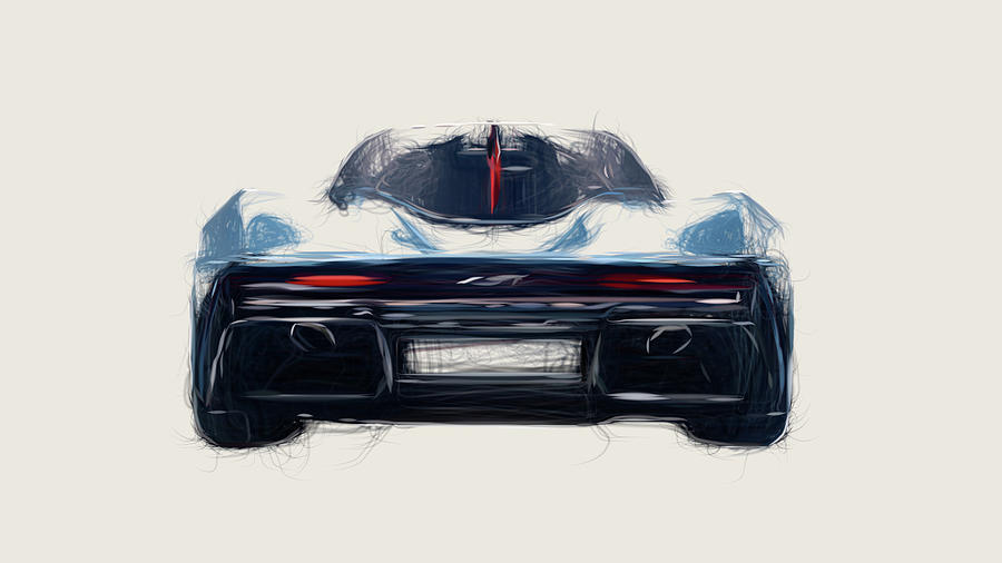 McLaren Speedtail Car Drawing #3 Digital Art by CarsToon Concept