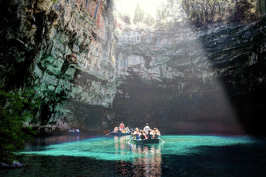 Melissani lake in Kefalonia, Greece #3 Photograph by Constantinos Iliopoulos