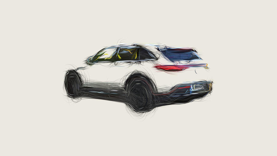 Mercedes Benz EQC Car Drawing #3 Digital Art by CarsToon Concept