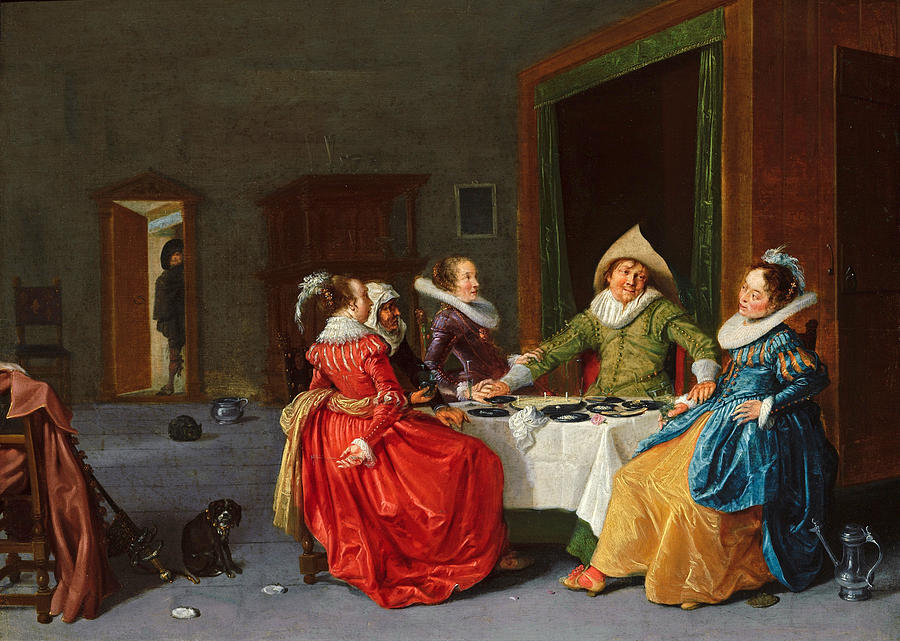 Merry Company in a Brothel  #4 Painting by Hendrik Gerritsz Pot
