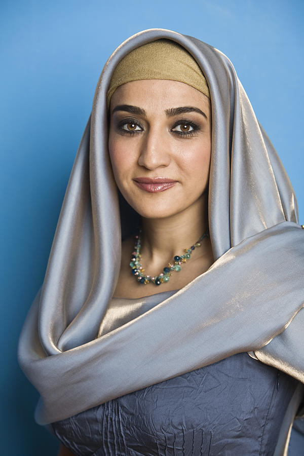 Middle Eastern woman wearing head scarf #3 Photograph by Hill Street Studios