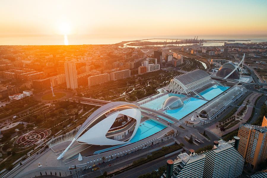 Modern architecture of Valencia aerial view #3 Photograph by Songquan Deng