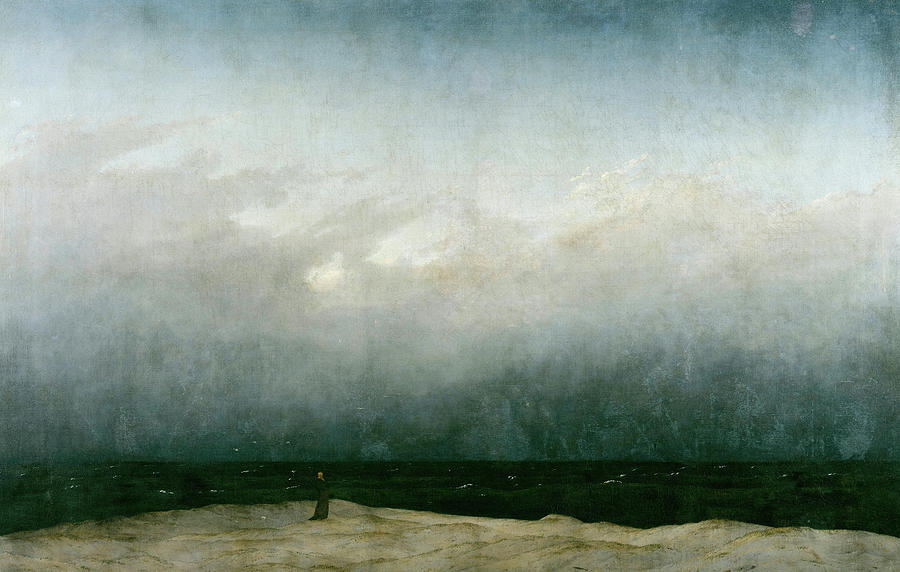 Caspar David Friedrich Painting - Monk by the Sea #3 by Caspar David Friedrich