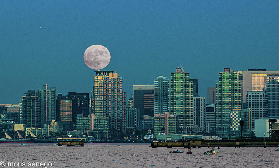 Moon Rise, San Diego #3 Photograph by Moris Senegor