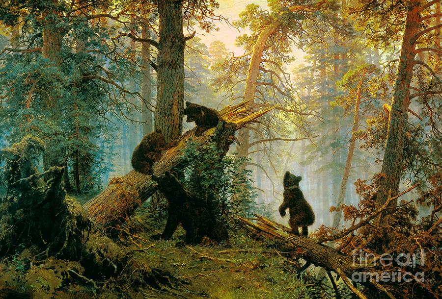 Morning in a Pine Forest #3 Painting by Ivan Shishkin