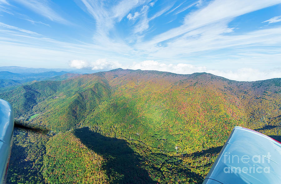 Mount Mitchell State Park Peak Autumn Colors Aerial View #3 Photograph by David Oppenheimer