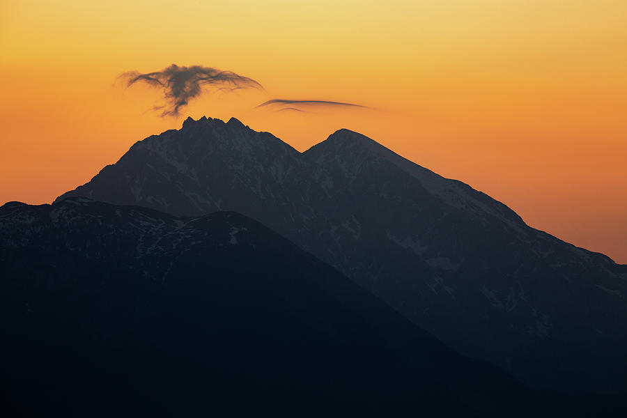 Mountain peak at sunrise #3 Photograph by Ian Middleton