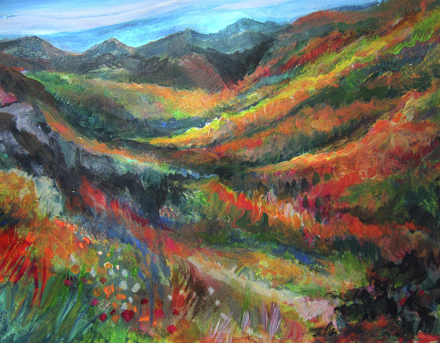 Mountain Valley #3 Painting by Jean Batzell Fitzgerald