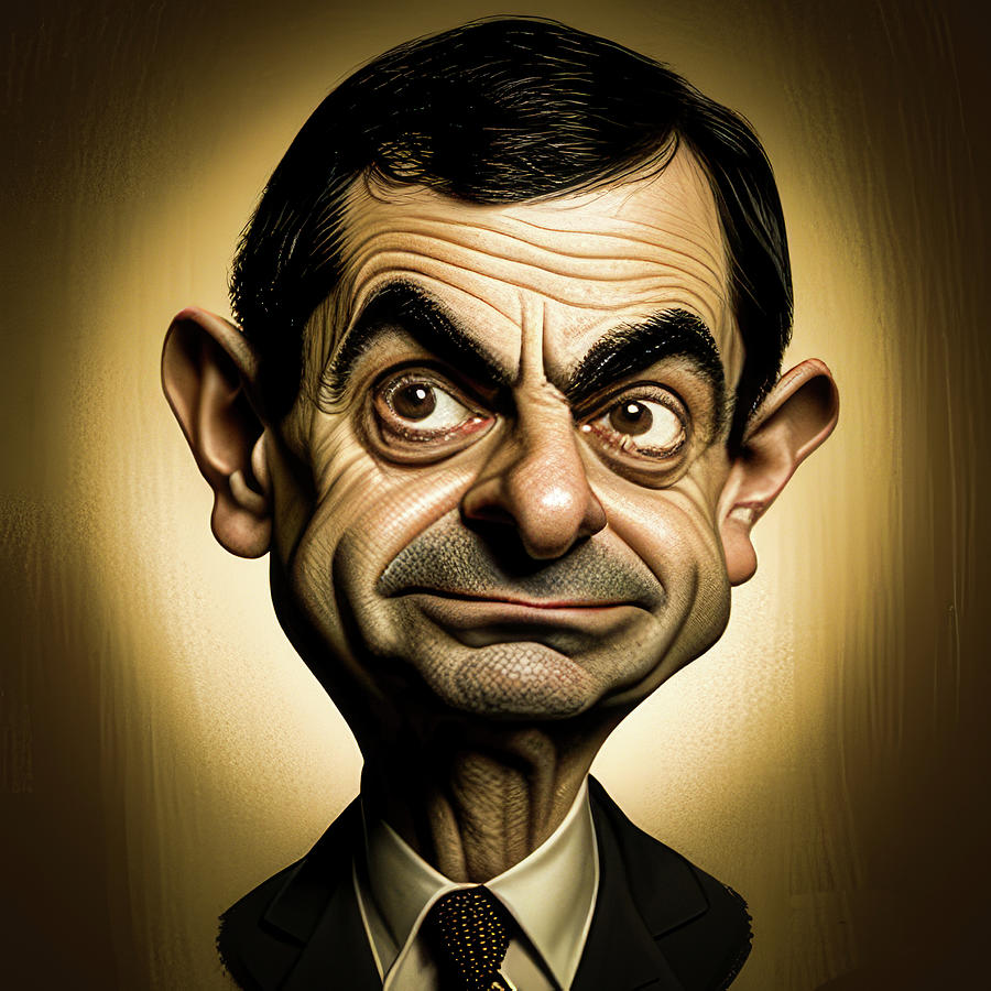 Mr. Bean caricature Digital Art by Fine Art Attic - Fine Art America