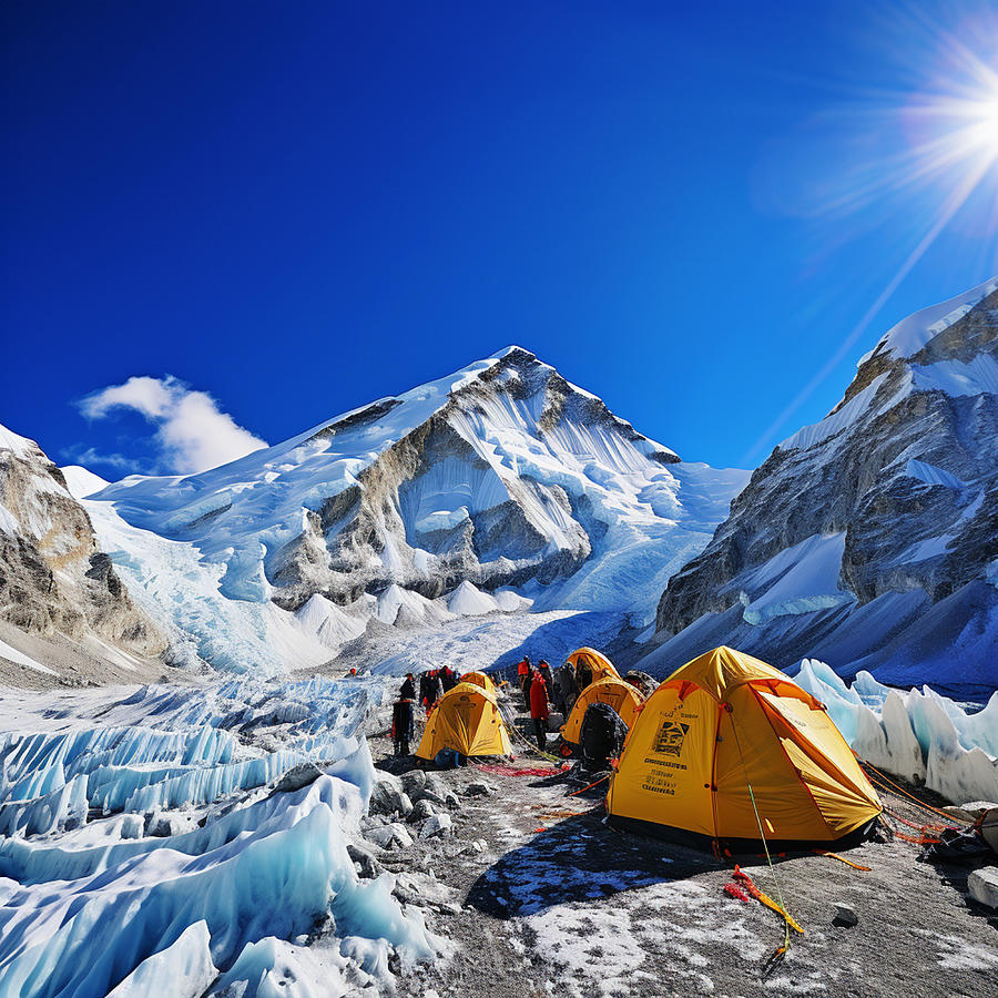 Mt Everest Digital Art - Mt Everest Base Camp #3 by John Moore