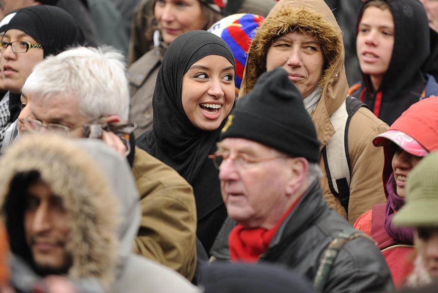 Multi-ethnic crowd participating in an anti-racism protest #3 Photograph by Vliet