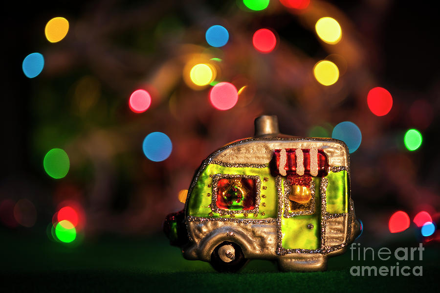Multicolored Christmas Lights With RV Ornament  #3 Photograph by Jim Corwin