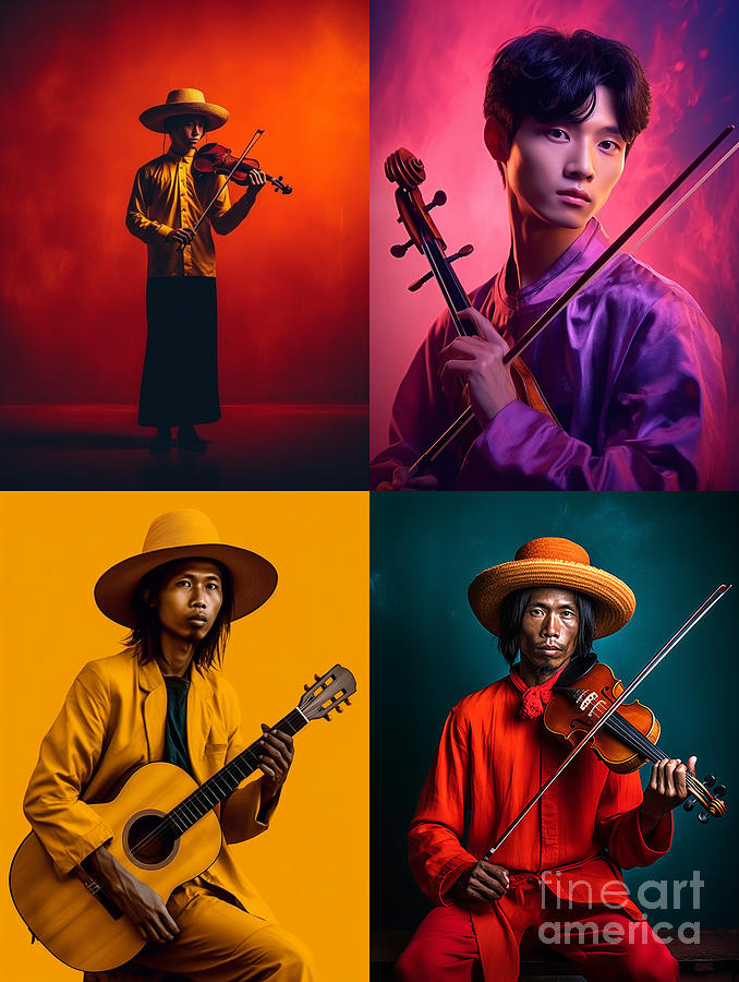 Musician    Youth  From  Koho  People  Vietnam  Extrem  By Asar Studios Painting