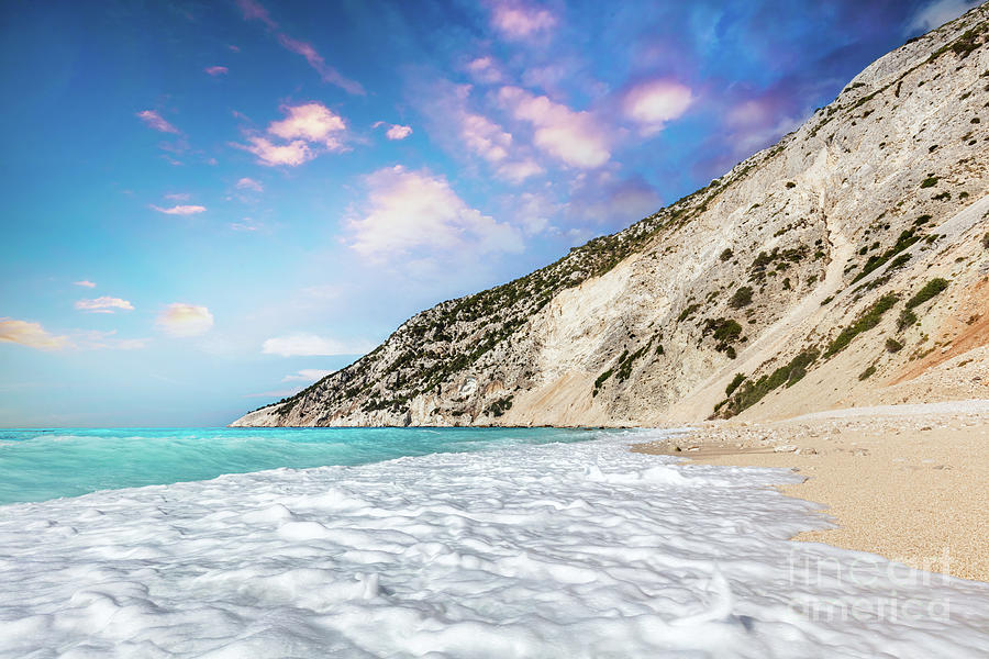 Myrtos Beach in Kefalonia, Greece #3 Photograph by Michal Bednarek