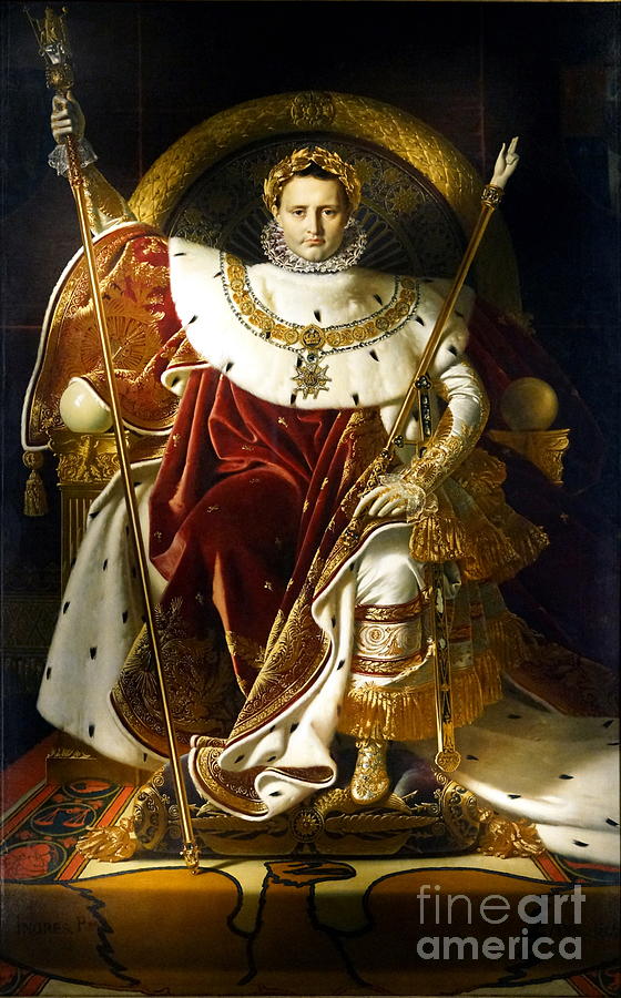 Napoleon on his Imperial throne #3 Painting by Jean-Auguste-Dominique Ingres