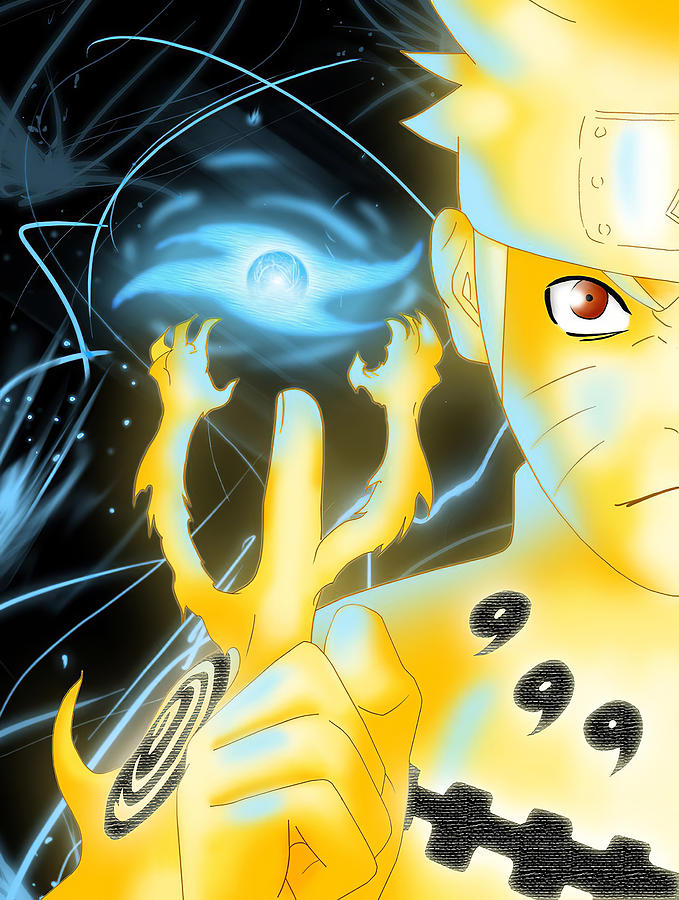 Naruto Kyuubi Mode Rasengan Digital Art By Nguyen Hai Fine Art America