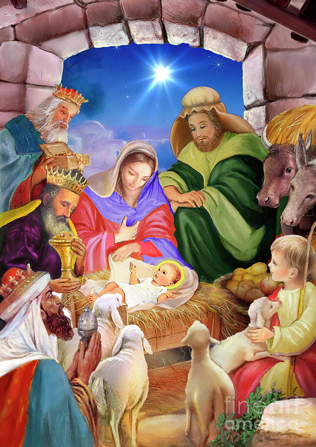 Nativity scene Painting by Patrick Hoenderkamp - Pixels