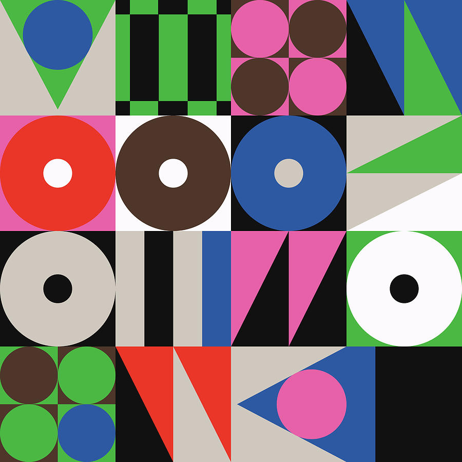 Neo Modernism artwork pattern made with abstract geometric shapes and ...