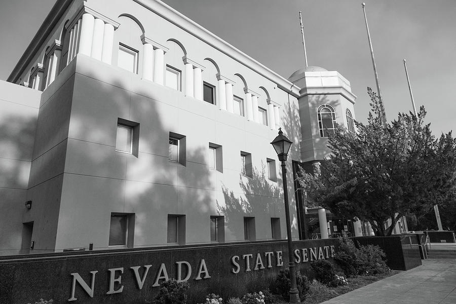 Nevada State Capitol Building In Carson City Nevada In Black And White 