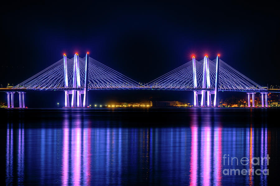New Tappan Zee Bridge At Night #5 Photograph by Stef Ko