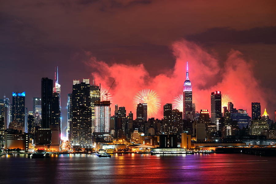New York City Fireworks  #3 Photograph by Songquan Deng
