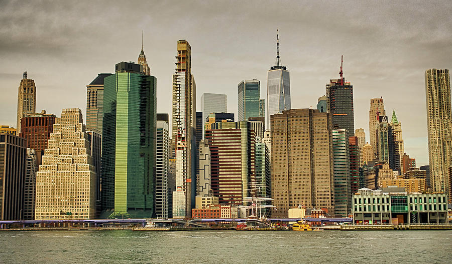 New York City Manhattan Skyline On A Cloudy Day In November #3 Photograph by Alex Grichenko