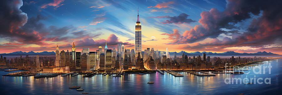 New York City United States Experience the elec by Asar Studios #3 Painting by Celestial Images