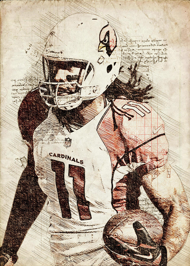 Larry Fitzgerald Arizona Cardinals Football Illustrated Art 