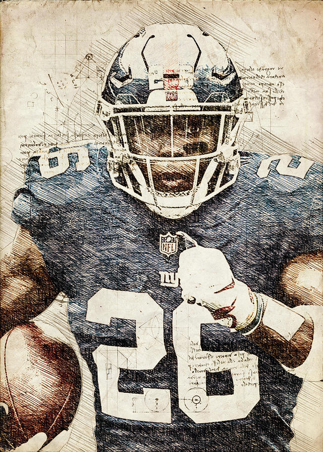 Ball NFL New York Giants Player Saquon Barkley Saquonbarkley Saquon Barkley New  York Giants Digital Art by Wrenn Huber - Fine Art America