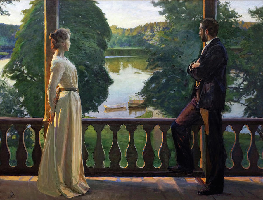 Nordic Summer Evening #3 Painting by Richard Bergh