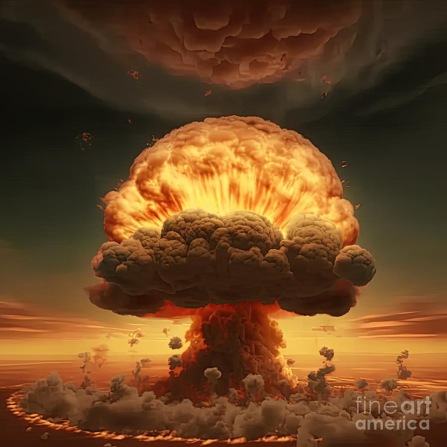 Nuclear explosion by drone view Digital Art by Benny Marty - Fine Art ...