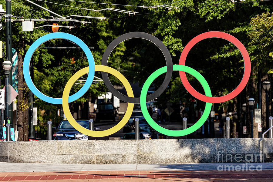 Olympic Rings The Spectacular at Centennial Park Atlanta Photograph