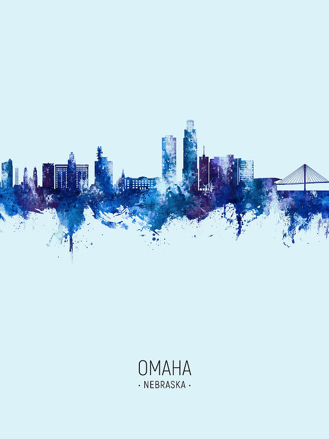 Omaha Nebraska Skyline #3 Digital Art by Michael Tompsett