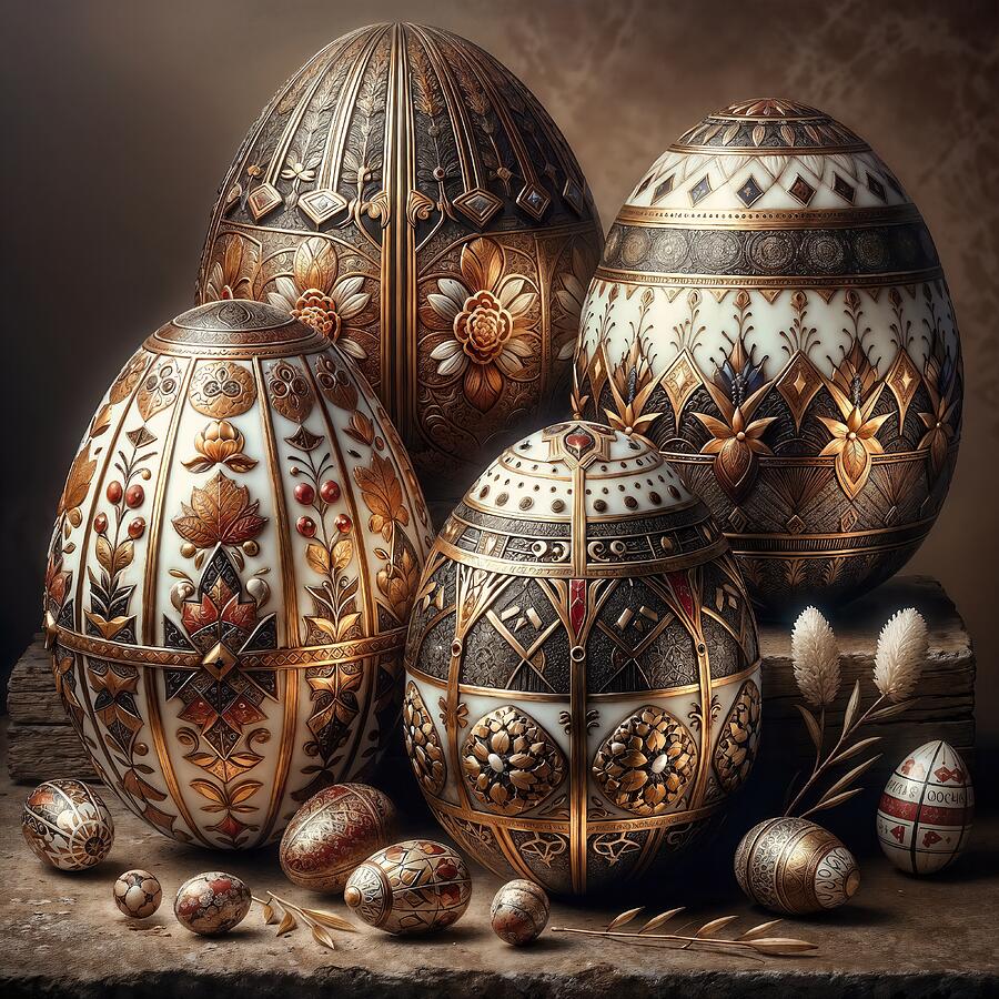 Ornate Easter eggs #3 Digital Art by Black Papaver