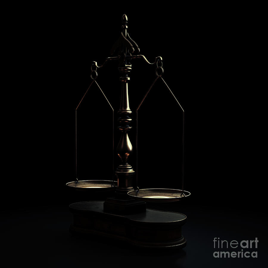 Vintage Digital Art - Ornate Scales Of Justice #3 by Allan Swart