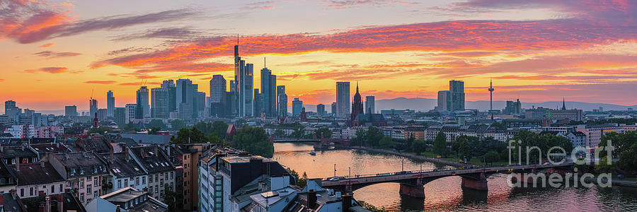 Panorama sunset Frankfurt am Main #3 Photograph by Henk Meijer Photography