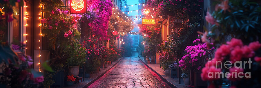 Paris side street an outbreak of flowers gorgeo by Asar Studios #3 ...