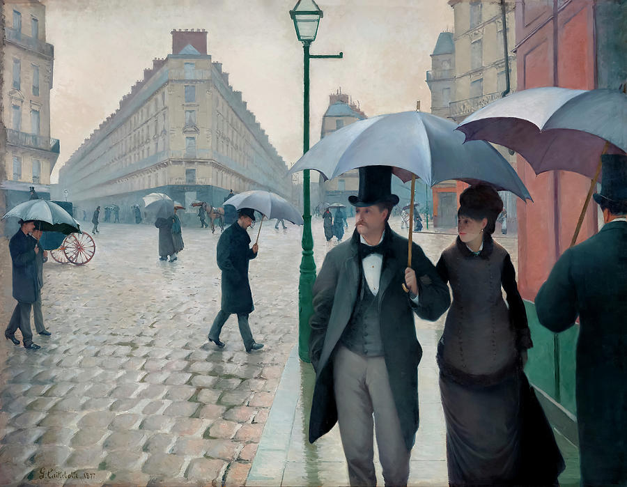 Paris Street Rainy Day By Gustave Caillebotte Painting
