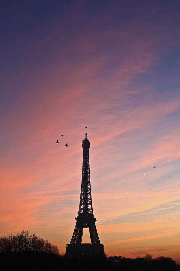 Paris The Eiffel Tower At Sunset Photograph