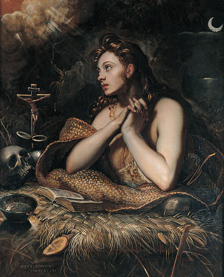 Tintoretto Painting - Penitent Magdalene  #3 by Tintoretto