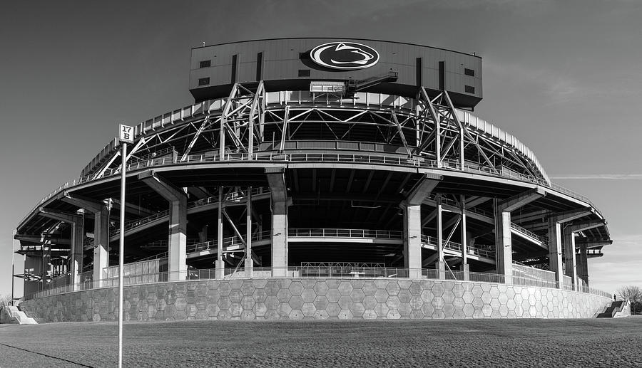 Penn State University Beaver Stadium in black and white #3 Photograph by Eldon McGraw