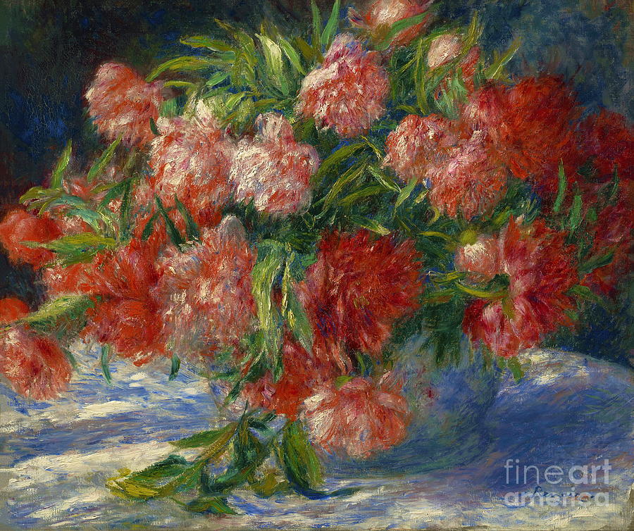 Peonies #3 Painting by Pierre-Auguste Renoir