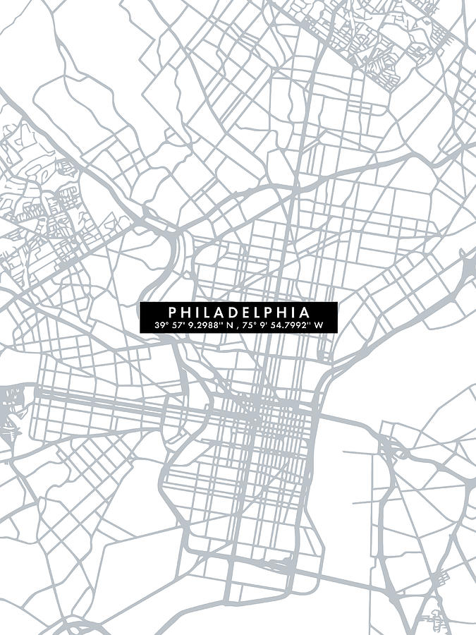 Philadelphia City Map Digital Art by Chara Vasileiou - Fine Art America