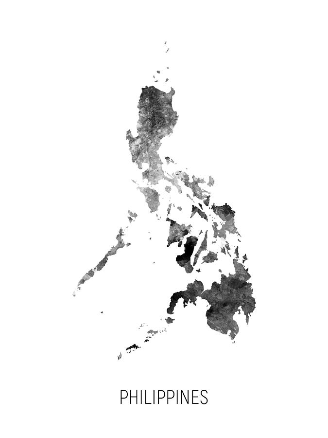Philippines Watercolor Map #3 Digital Art by Michael Tompsett