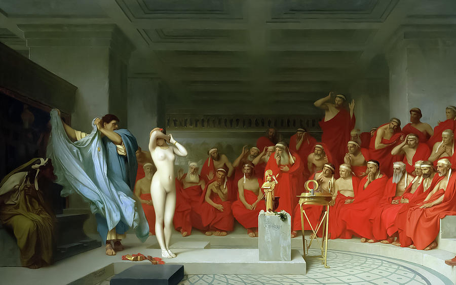 Nature Painting - Phryne revealed before the Areopagus #3 by Jean-Leon Gerome