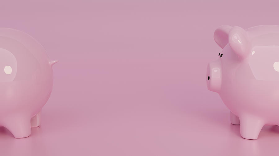 Piggy Bank background, 3D Render #3 Photograph by Andrew Dernie